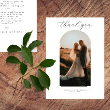 Elegantes Typografie Simple Wedding Foto Vielen Da