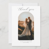 Elegantes Typografie Simple Wedding Foto Vielen Da Dankeskarte (Vorderseite)