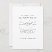 Elegantes Typografie Simple Wedding Foto Vielen Da Dankeskarte (Rückseite)