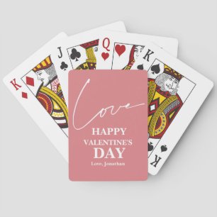 Elegantes Typografie-Valentinstag Spielkarten