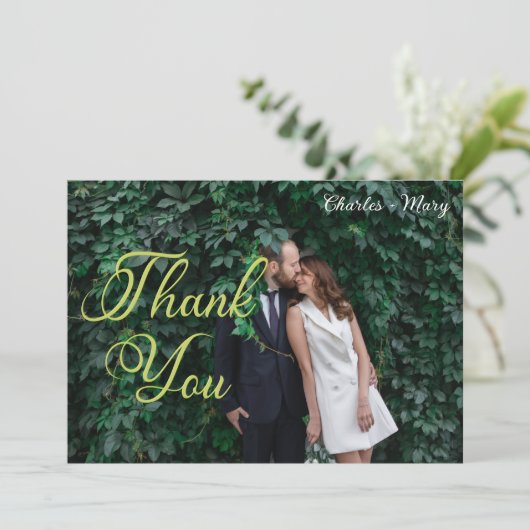 Elegantes typografisches Foto Dankeschön-Karte Dankeskarte (Stehend Vorderseite)