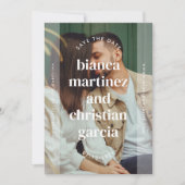 Elegantes typografisches Foto Save The Date (Vorderseite)