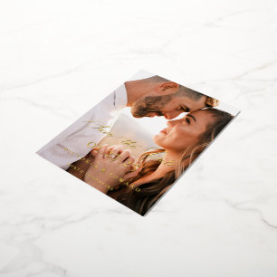 Elegantes Typografisches Foto Save the Date Folie Einladungspostkarte