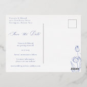 Elegantes Typografisches Foto Save the Date Folie Einladungspostkarte (Rückseite)