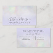 Elegantes typografisches Lavendel Perlnacre Visitenkarte (Vorne/Hinten)