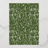 Elegantes Typografisches Weihnachtsfest-Party Folieneinladung (Rückseite)