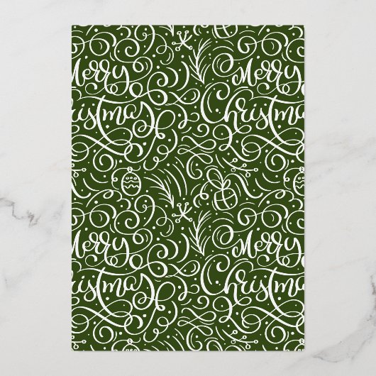 Elegantes Typografisches Weihnachtsfest-Party Folieneinladung (Rückseite)