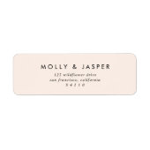 Elegantes Typografy Blush Pink Rücksendetikett (Vorne)