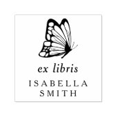 Elegantes Typografy Butterfly Ex Libris Buchzeiche Permastempel (Design)