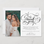 Elegantes Typografy Foto Wedding Dankeskarte (Vorderseite)