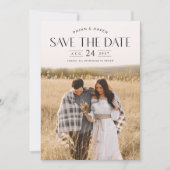 Elegantes Typografy Foto Wedding Save The Date (Vorderseite)