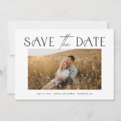 Elegantes Typografy Foto Wedding Save The Date (Vorderseite)