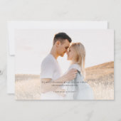 Elegantes Typografy Foto Wedding Save The Date (Rückseite)