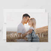 Elegantes Typografy Foto Wedding Save The Date (Vorderseite)