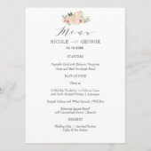 Elegantes Typografy, Peony Gold Wedding oder Party Menükarte (Vorderseite)