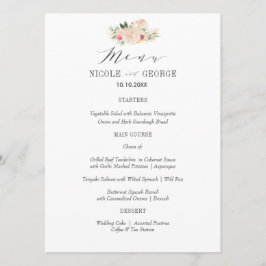 Elegantes Typografy, Peony Gold Wedding oder Party Menükarte