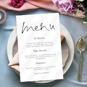 Elegantes Typografy Simple Wedding Menu Poster