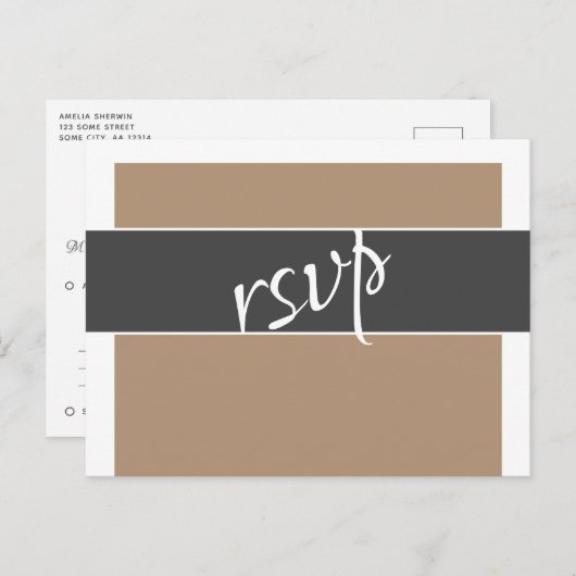 Elegantes Typografy UAWG Menu Choise Wedding Card Einladungspostkarte (Vorne/Hinten)