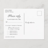 Elegantes Typografy UAWG Menu Choise Wedding Card Einladungspostkarte (Rückseite)