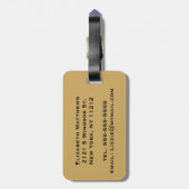 Elegantes u. einfaches Imitat-Gold und blaues Gepäckanhänger (Rückseite vertikal)