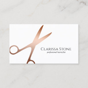 Elegantes u. modernes Rosengold scissors Visitenkarte