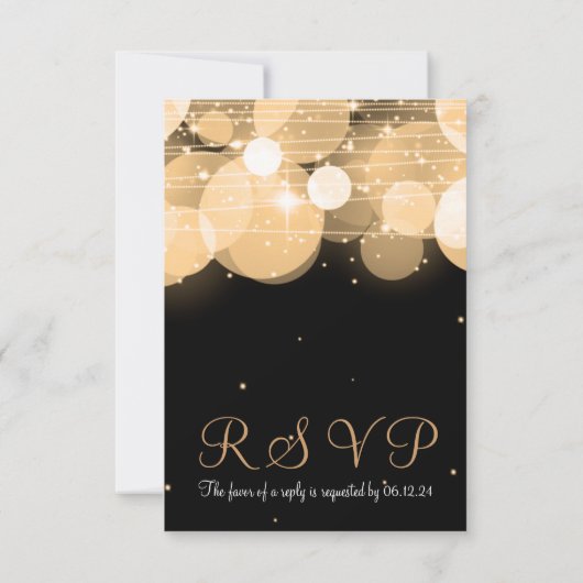 Elegantes UAWG Glow & Sparkle Gold RSVP Karte (Rückseite)