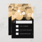 Elegantes UAWG Glow & Sparkle Gold RSVP Karte (Vorne/Hinten)