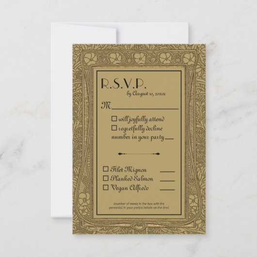 Elegantes UAWG im Jugendstil RSVP Karte (Vorderseite)