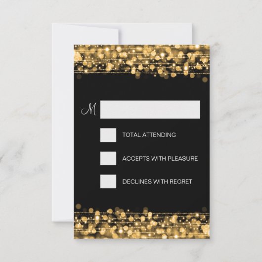 Elegantes UAWG Party Glitzern Gold RSVP Karte (Vorderseite)