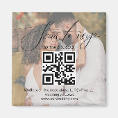 elegantes uAwg qr-Code Hochzeit verblasstes Foto Magnet (Vorne)