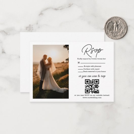 elegantes uAwg qr-Foto Mitteilungskarte (Vorderseite/Rückseite Beispiel)