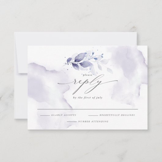 Elegantes UAWG Watercolor Foliage Violet RSVP Karte (Vorderseite)