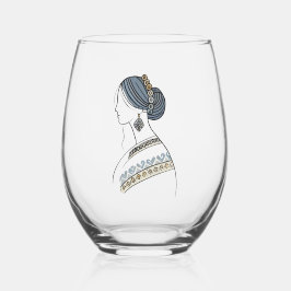 Elegantes ukrainisches Folklorefestival Weinglas Ohne Stiel