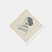 Elegantes ukrainisches Volkskunstpapier Napkins Serviette (Ecke)