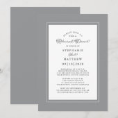 Elegantes Ultimate Gray Wedding Probe Dinner Einladung (Vorne/Hinten)