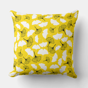 Elegantes umkehrbares Ginkgo-Biloba-Kunstmuster -  Kissen