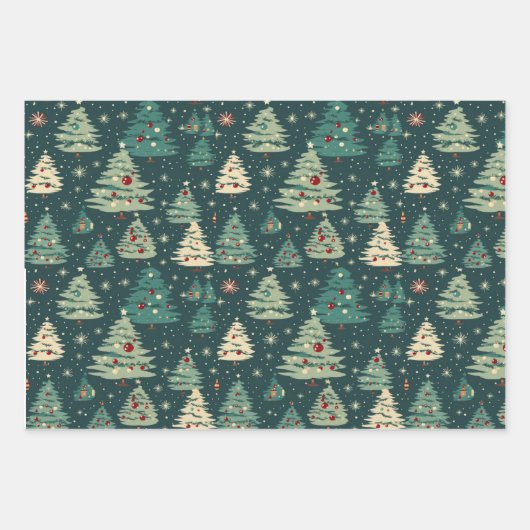 Elegantes und altes Weihnachtswrapping Sheets Set Geschenkpapier Set (Vorderseite 2)