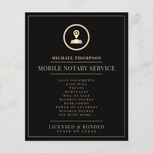 Elegantes und berufliches Schwarz und Gold Flyer (Vorne)