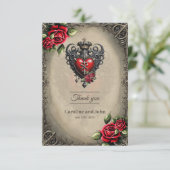 Elegantes und dennoch mystisches gotisches Herz Dankeskarte (Stehend Vorderseite)