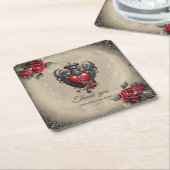 Elegantes und dennoch mystisches gotisches Herz Rechteckiger Pappuntersetzer (angewinkelt)