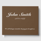 Elegantes und einfaches Begräbnisgastbuch Gästebuch (Vorderseite)