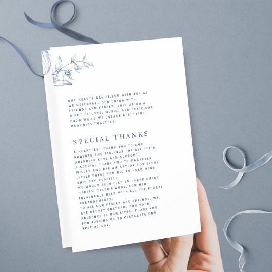 Elegantes und einfaches Blue Wedding Programm