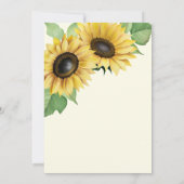 Elegantes und einfaches Brautparty mit Sonnenblume Einladung (Rückseite)