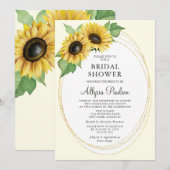 Elegantes und einfaches Brautparty mit Sonnenblume Einladung (Vorne/Hinten)