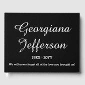 Elegantes und einfaches Gästebuch zur Beerdigung (Vorderseite)