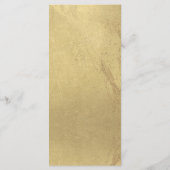 Elegantes und einfaches Imitat Gold Foil Wedding M Menükarte (Rückseite)