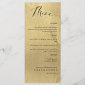 Elegantes und einfaches Imitat Gold Foil Wedding M Menükarte (Vorderseite)