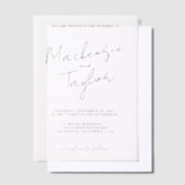 Elegantes und einfaches Minimalistisches Skript Pergament Einladungen (Versetzt)