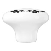 Elegantes und einfaches Schwarzweiß-Monogramm Keramikknauf (Seitenansicht)