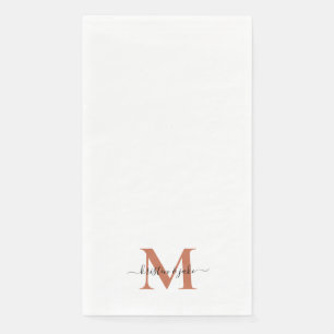 Elegantes und einfaches Terrakotta-Monogramm-Swash Serviette